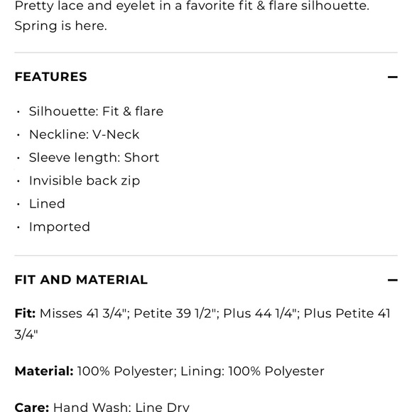 Talbots Navy Eyelet V-Neck A-Line Midi Dress - Picture 6 of 15